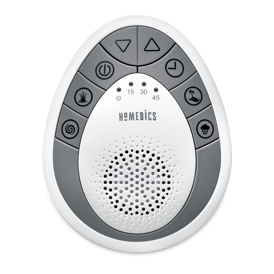 HoMedics SoundSpa Mini Manuel D'instructions Et Informations Concernant La Garantie