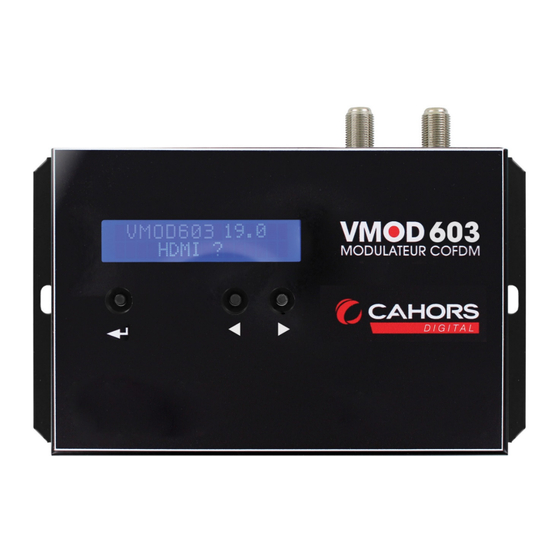 CAHORS Digital VMOD 603 Manuel Utilisateur