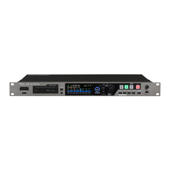 Tascam DA-6400 Fonctionnement