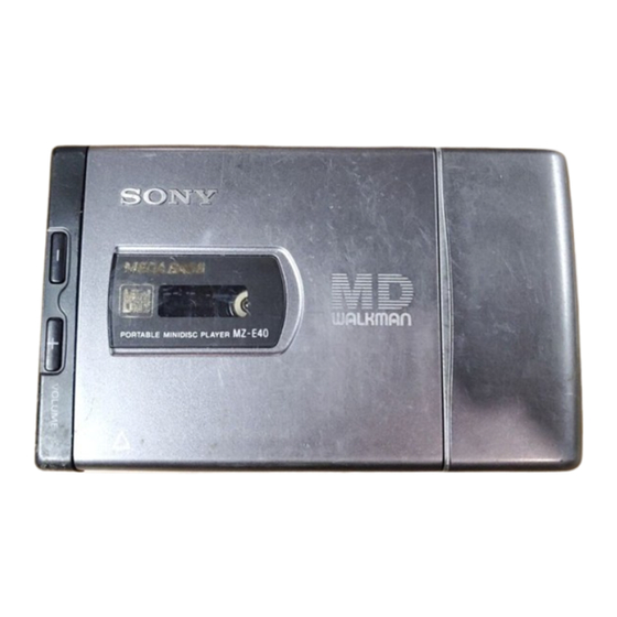 Sony MZ-E40 Mode D'emploi