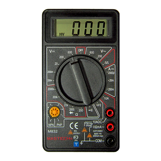 Mastech M-832 Mode D'emploi