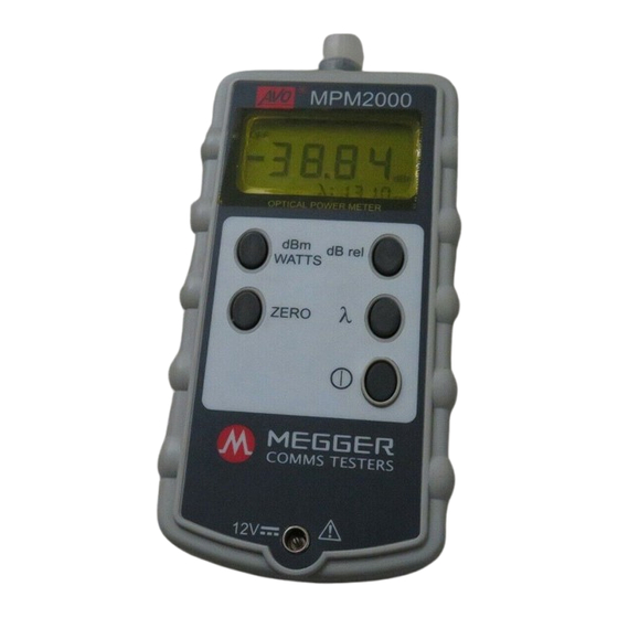 Megger MPM2000 Guide De L'utilisateur