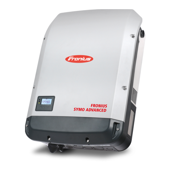 Fronius Symo Advanced Mode D'emploi