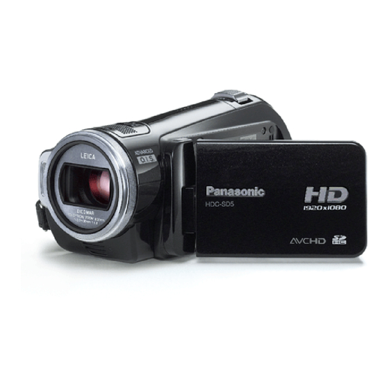 Panasonic HDC-SD5 Mode D'emploi