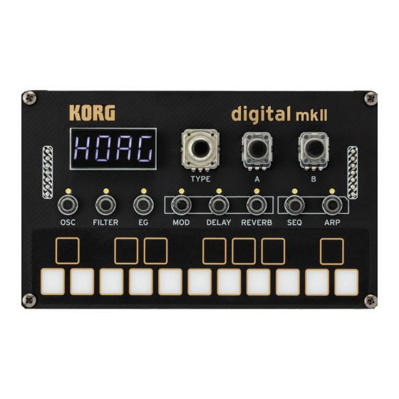 Korg Nu:Tekt NTS-1 MKII Manuel D'utilisation