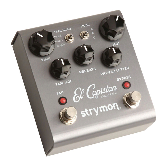 Strymon El Capistan d Tape Echo Manuels