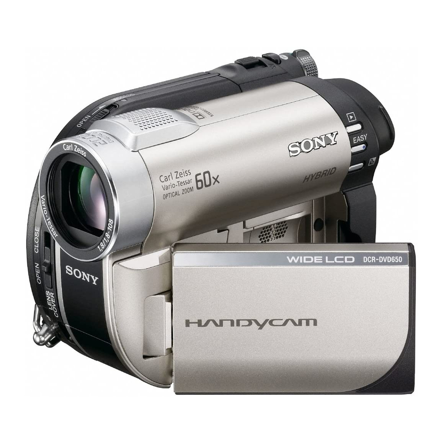 Sony Handycam DCR-DVD650 Mode D'emploi