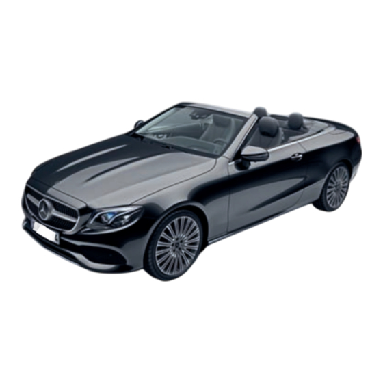 Mercedes-Benz Classe E Cabriolet 2018 Notice D'utilisation