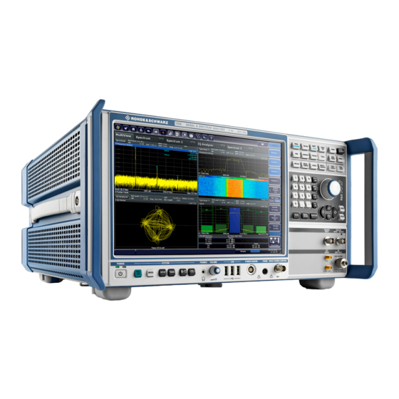 Rohde & Schwarz R&S FSW Guide De Démarrage Rapide