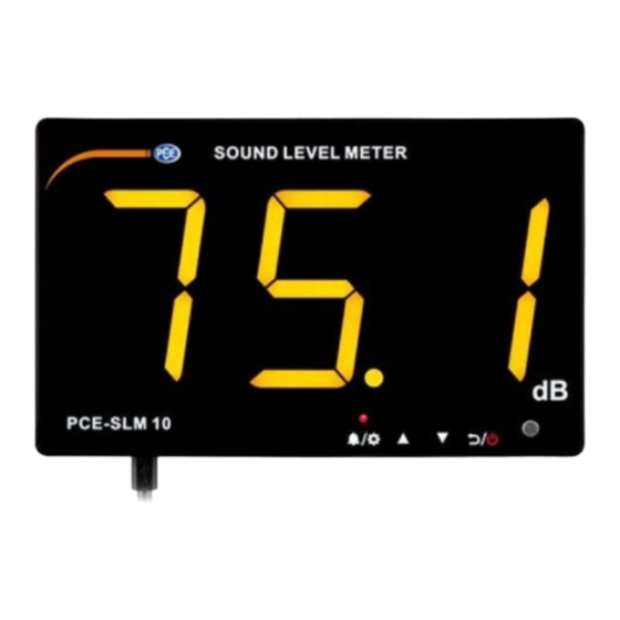 PCE Instruments SLM 10 Manuel D'utilisation
