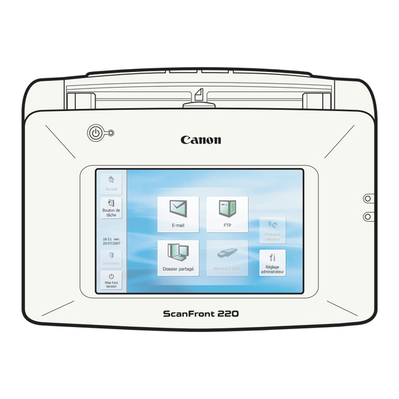 Canon imageFORMULA ScanFront 220 Manuel D'utilisation