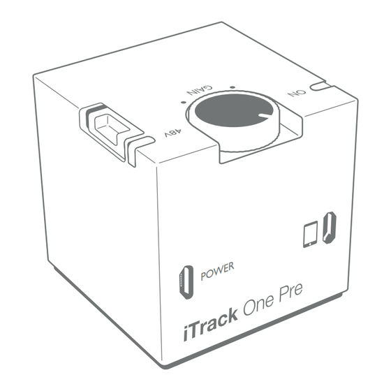 Focusrite iTrack One Pre Mode D'emploi