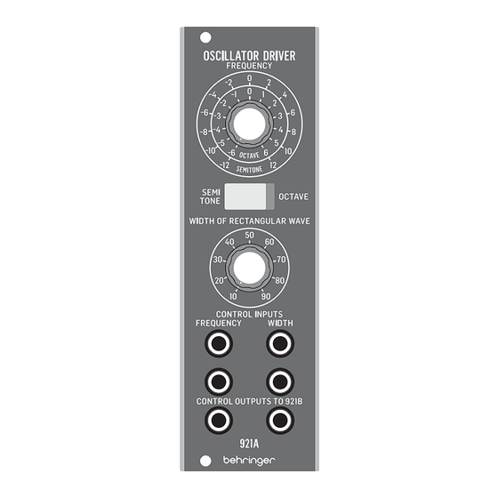 Behringer 921A Guide Rapide