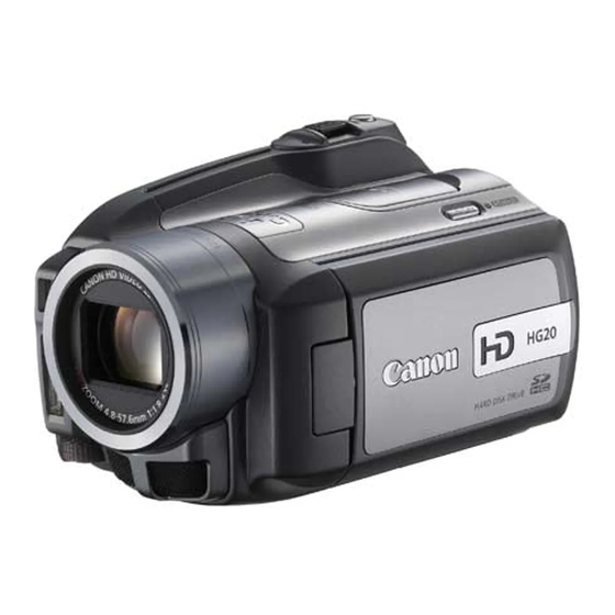 Canon VIXIA HG20 Manuel D'instruction