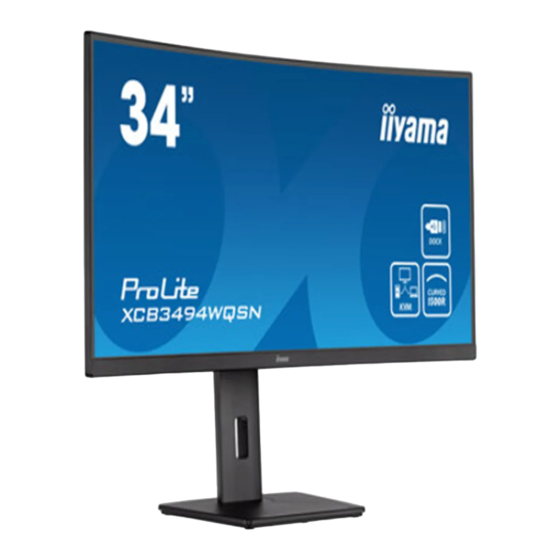 Iiyama ProLite XCB3494WQSN Mode D'emploi