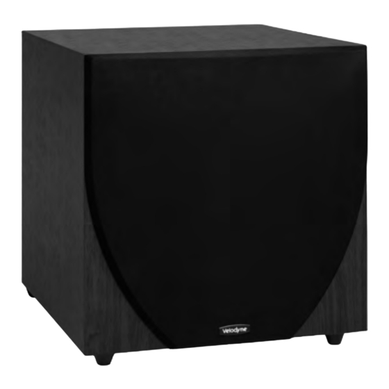Velodyne EQ-Max8 Notice D'utilisation