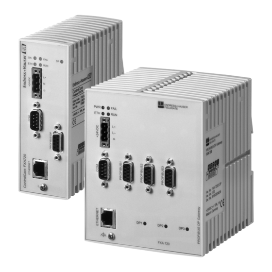 Endress+Hauser Fieldgate FXA720 Information Technique