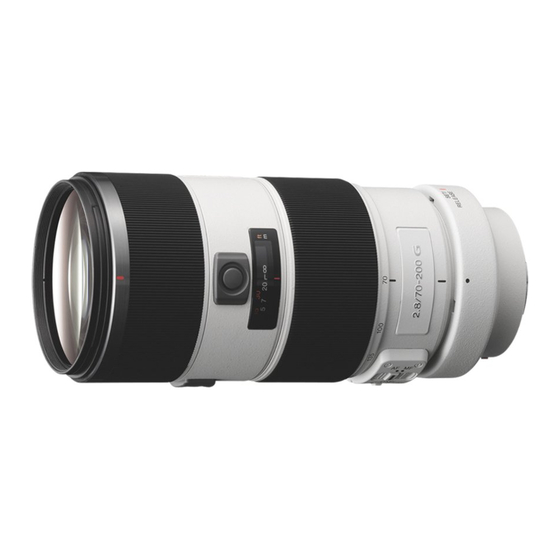 Sony 70-200mm F2.8 G Mode D'emploi