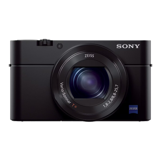 Sony Cyber-shot DSC-RX100M3 Mode D'emploi