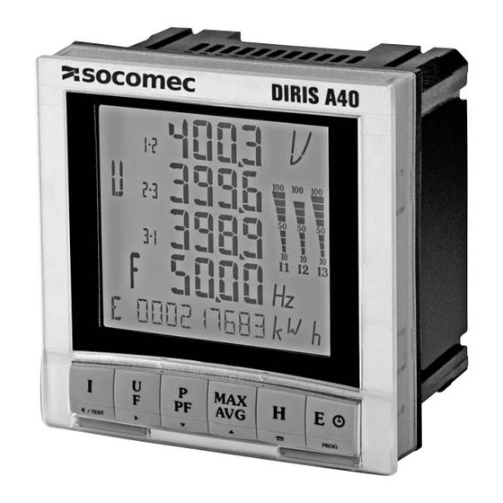 socomec DIRIS A40 Notice D'utilisation