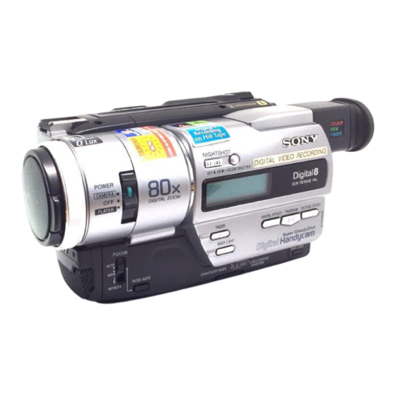 Sony Digital Handycam Digital8 DCR-TR7000E Mode D'emploi