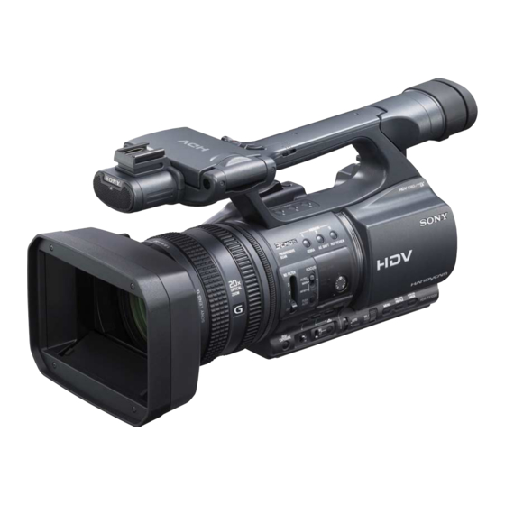 Sony Handycam HDR-FX1000 Mode D'emploi