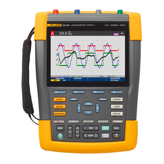 Fluke ScopeMeter 190 III Série Manuels