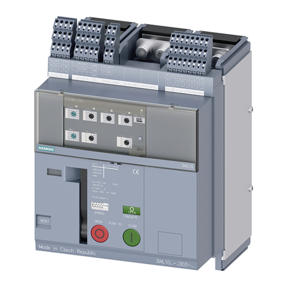 Siemens 3WL10 - 0 Serie Notice D'utilisation