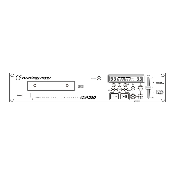 Audiophony PA CD1230 Guide De L'utilisateur