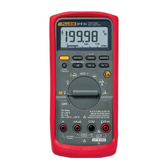 Fluke 87V Ex Mode D'emploi