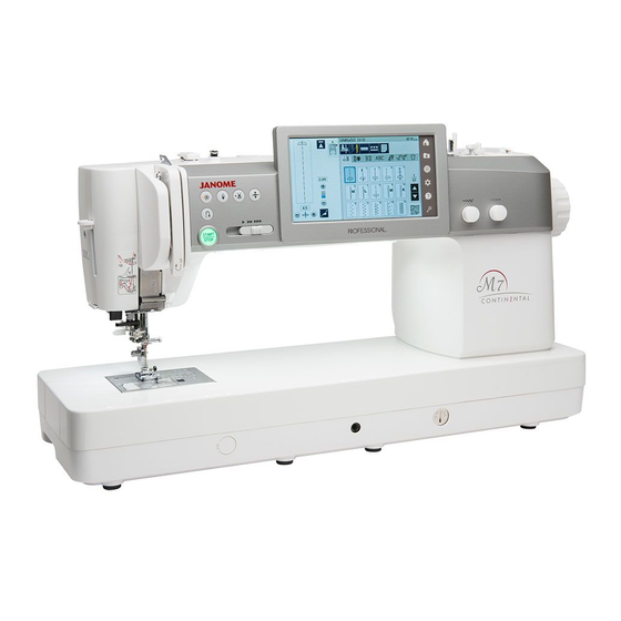 Janome Continental M7 Professional Mode D'emploi