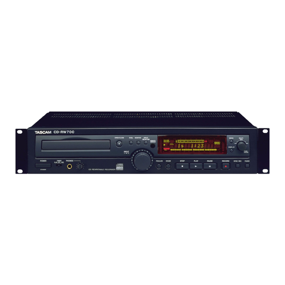 Teac TASCAM CD-RW700 Manuel Utilisateur