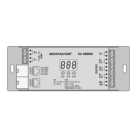 Monacor 38.8290 Notice D'installation