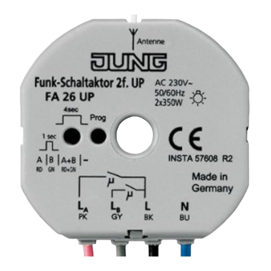 Jung FA 26 UP Instructions D'utilisation