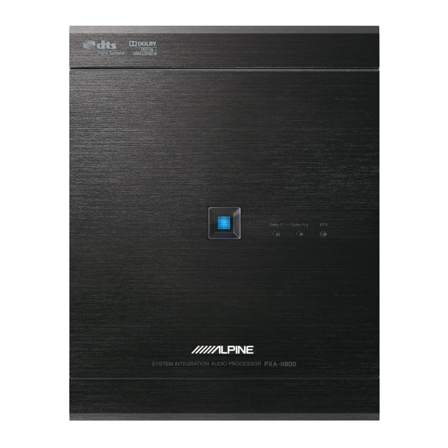 Alpine PXA-H800 Guide D'installation