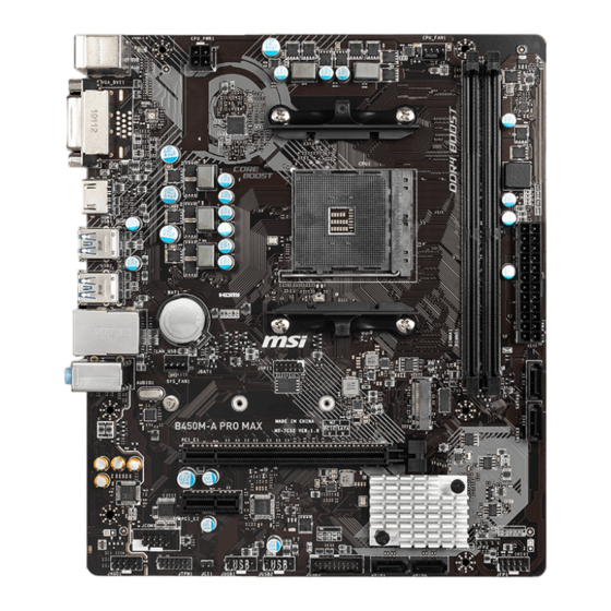 MSI B450M-A PRO MAX II Manuel D'utilisation