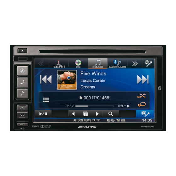 Alpine INE-W970BT Guide De Référence Rapide