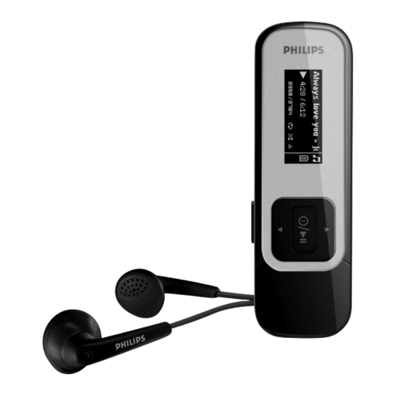 Philips GoGear SA2510 Guide De Démarrage Rapide