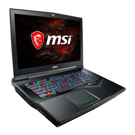 MSI GT75 8SG-071FR Manuel D'utilisation