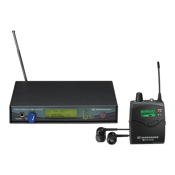 Sennheiser EW 300 IEM G2 Notice D'emploi