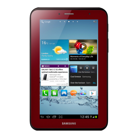 Samsung Galaxy Tab 2 7.0 Mode D'emploi