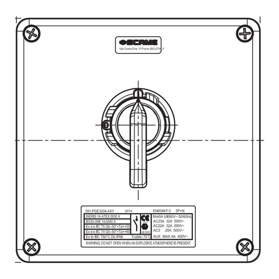 Scame ISOLATORS-EXGD Série Instructions D'installation, D'utilisation Et D'entretien