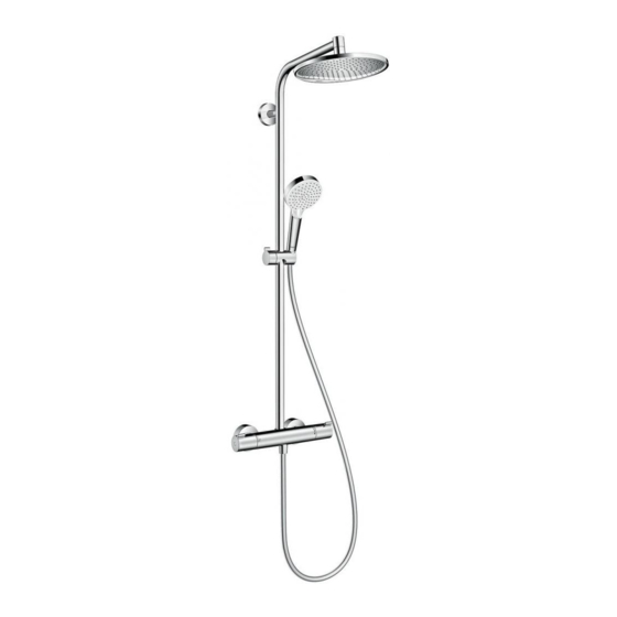 Hansgrohe Crometta E 240 1jet Showerpipe 27271000 Mode D'emploi / Instructions De Montage