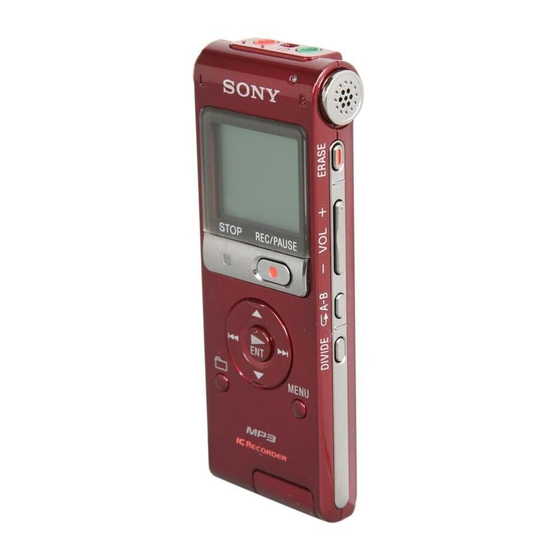 Sony IC Recorder ICD-UX200 Mode D'emploi