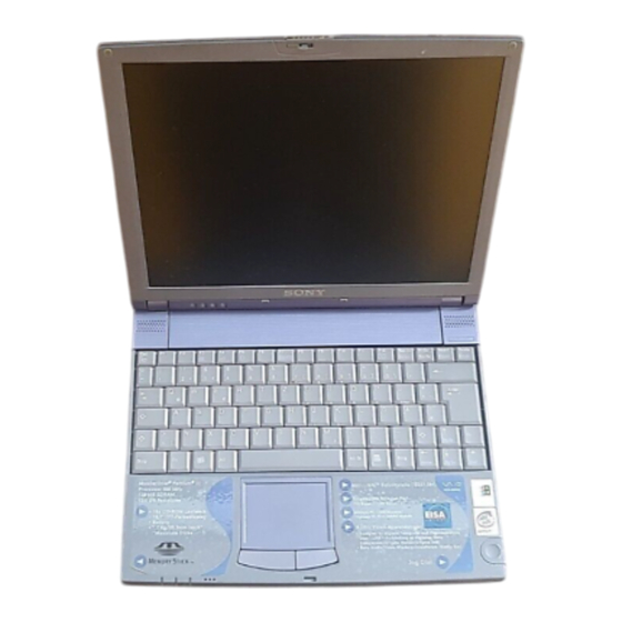Sony VAIO PCG-Z600RE Manuel D'utilisation