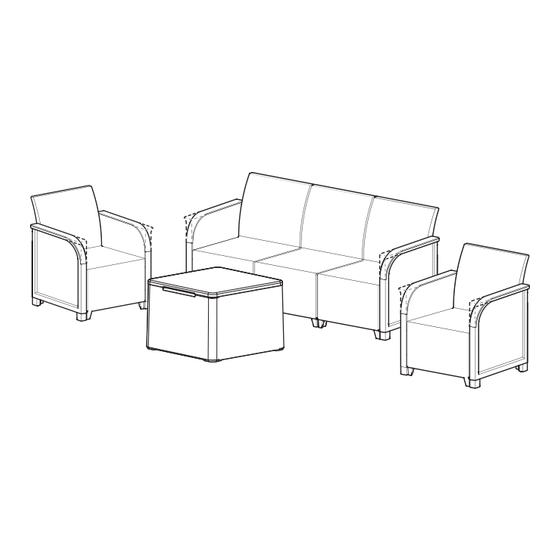 Keter CLAIRE 5 SEATER SET WITH STORAGE TABLE Instructions De Montage