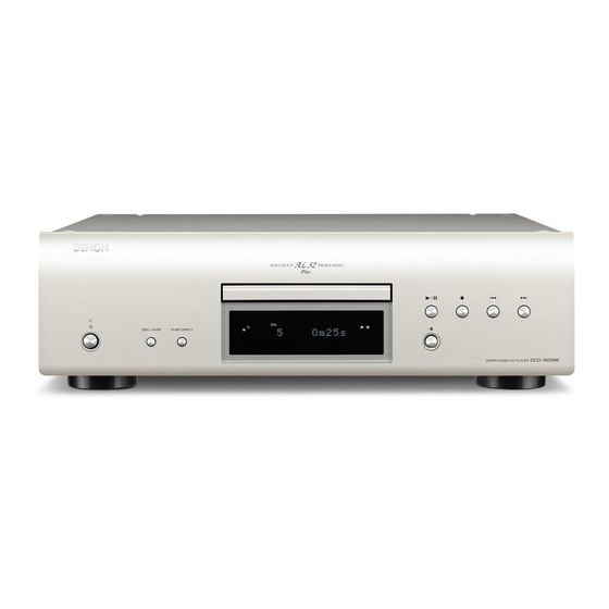 Denon DCD-1600NE Manuel De L'utilisateur