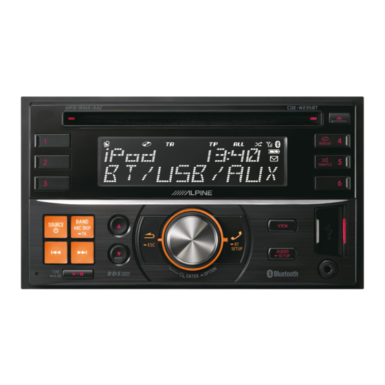 Alpine CDE-W235BT Guide De Référence Rapide