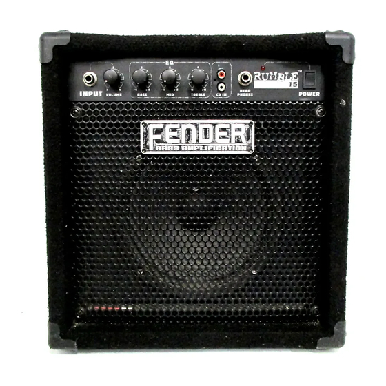 Fender RUMBLE 15 Mode D'emploi