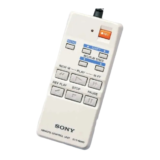 Sony SVT-RM10 Mode D'emploi